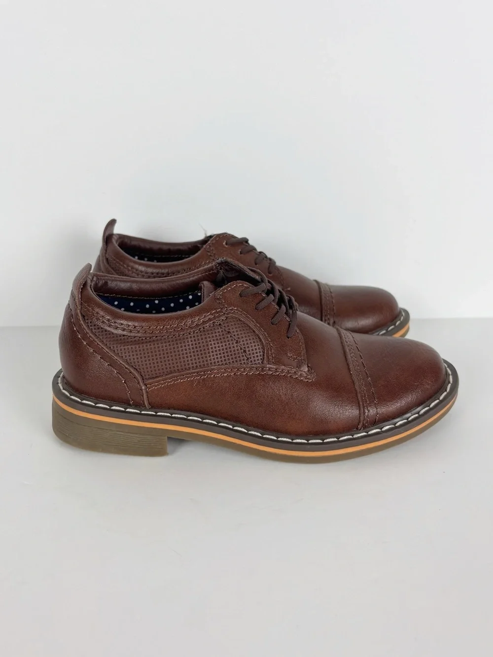 Steve Madden Boys' Oliverr Oxford in cognac kids Size 9 Leather